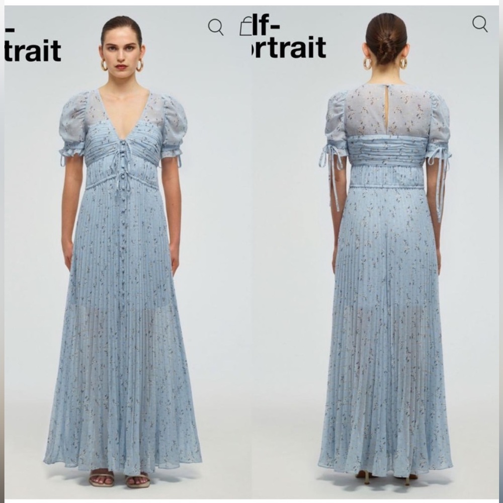 Self Portrait Floral Printed Maxi Dress